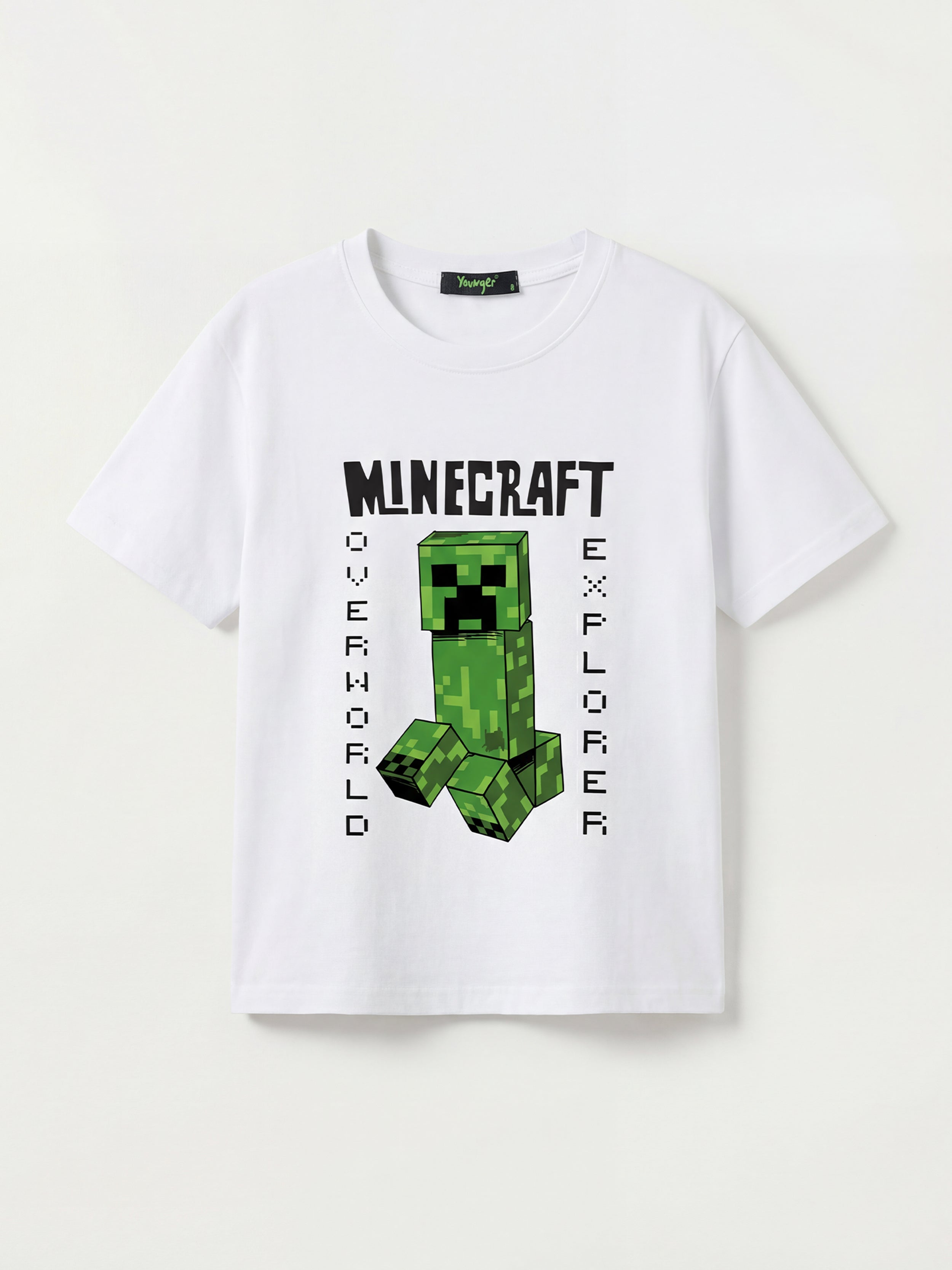Minecraft Creeper Kid Tee - White