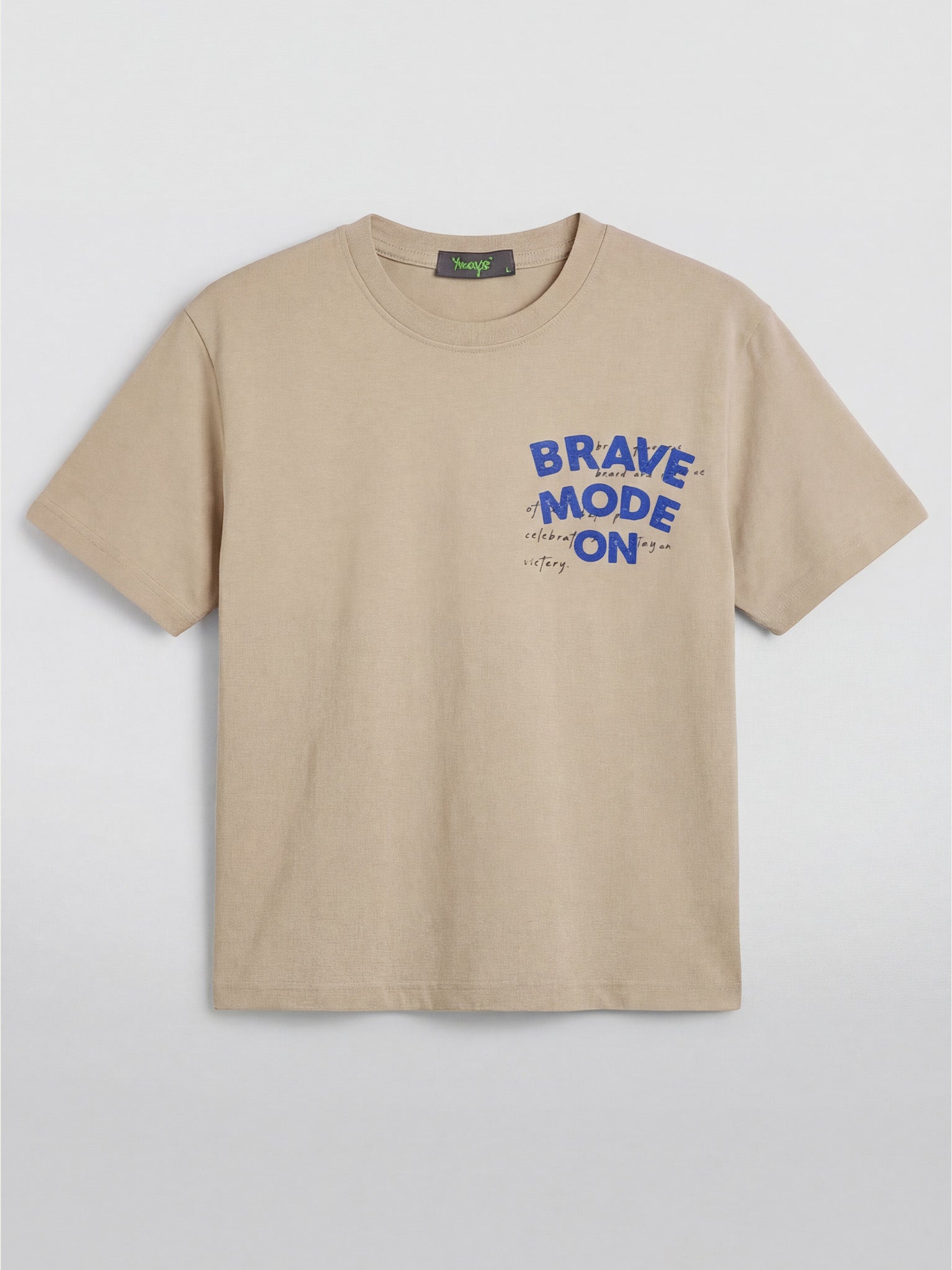 Brave Mode Kids Tee – Beige