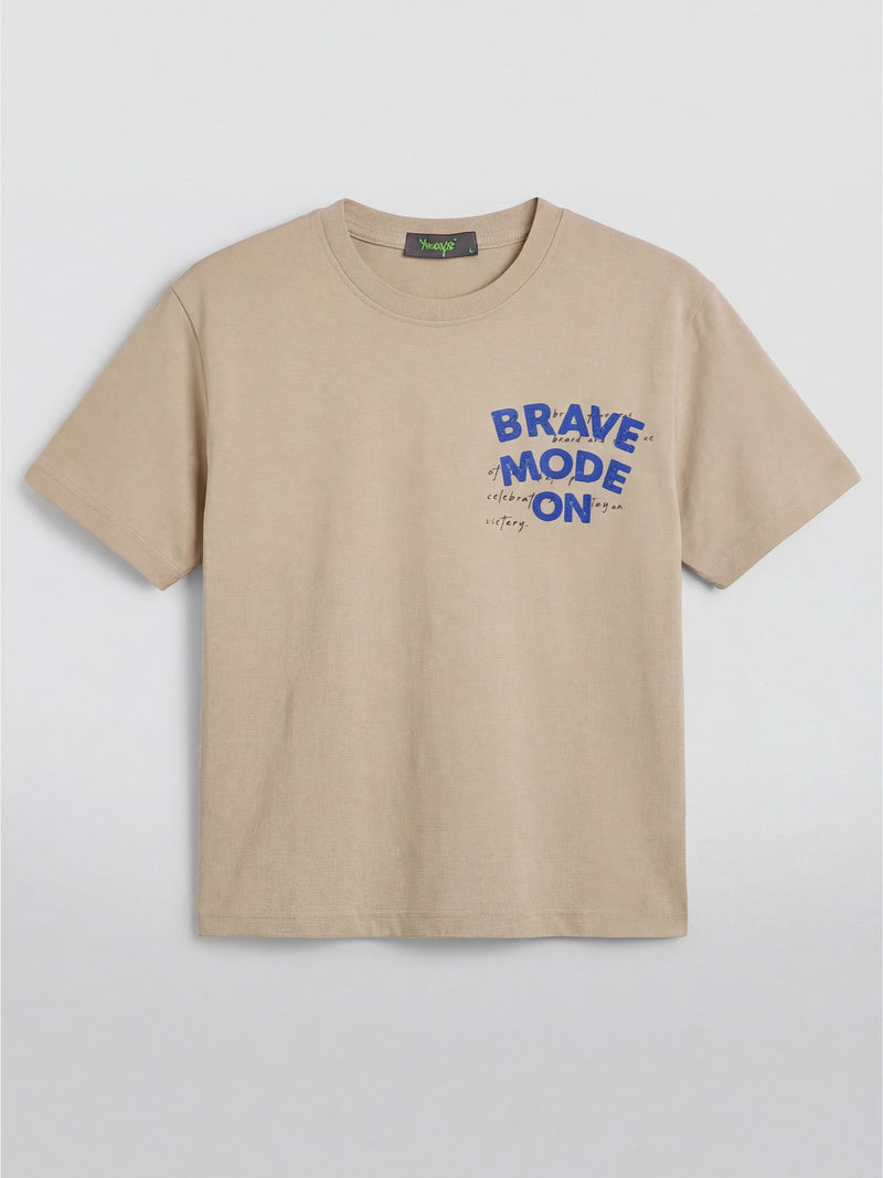 Brave Mode Kids Tee – Beige