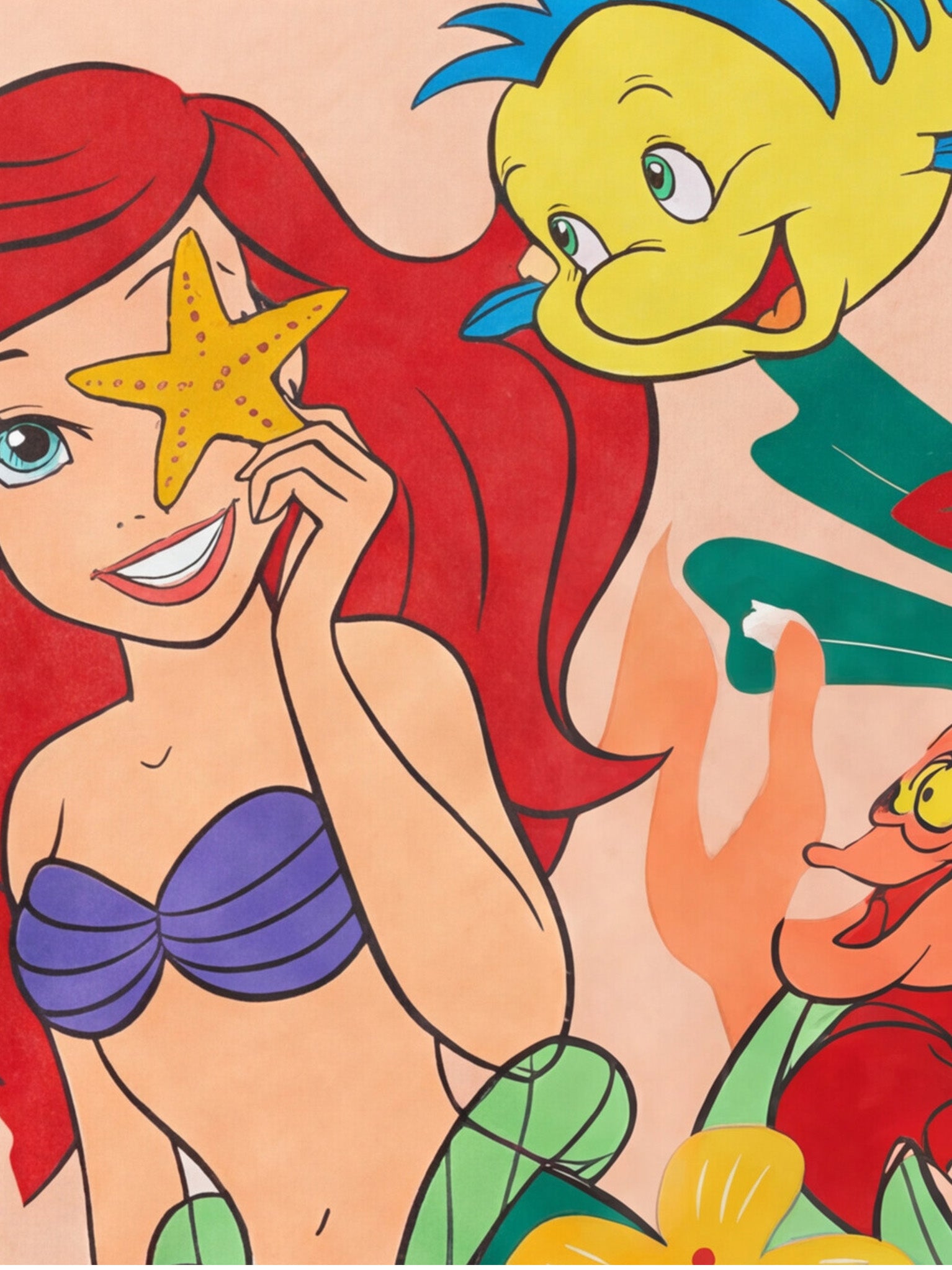 Little Mermaid kid Tee  - Peach