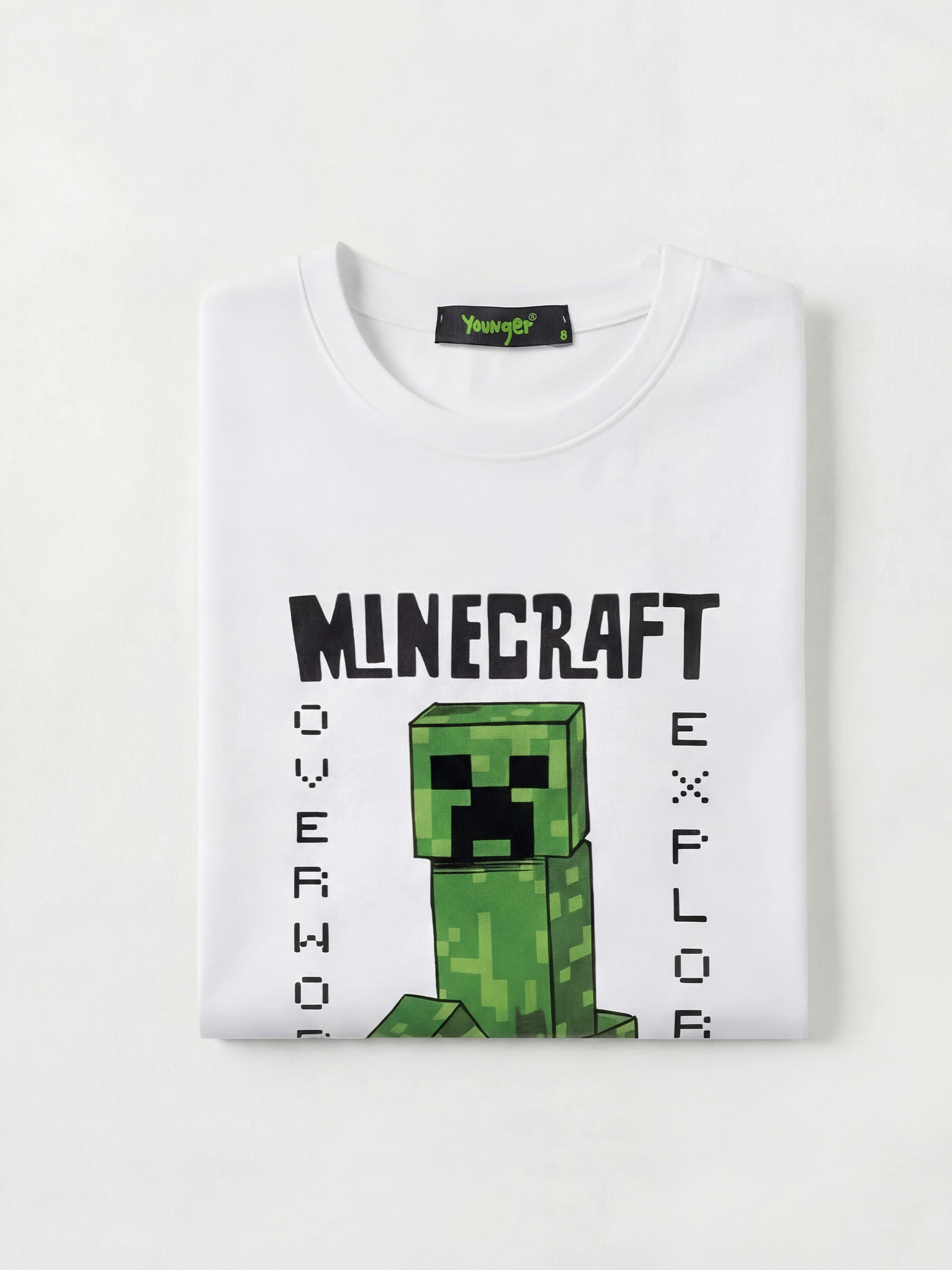 Minecraft Creeper Kid Tee - White