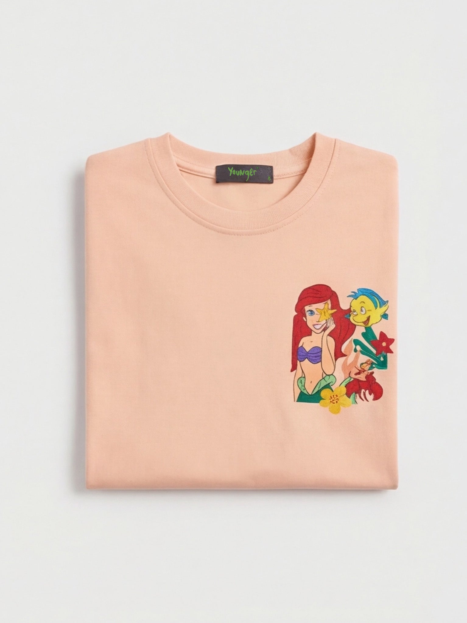 Little Mermaid kid Tee  - Peach
