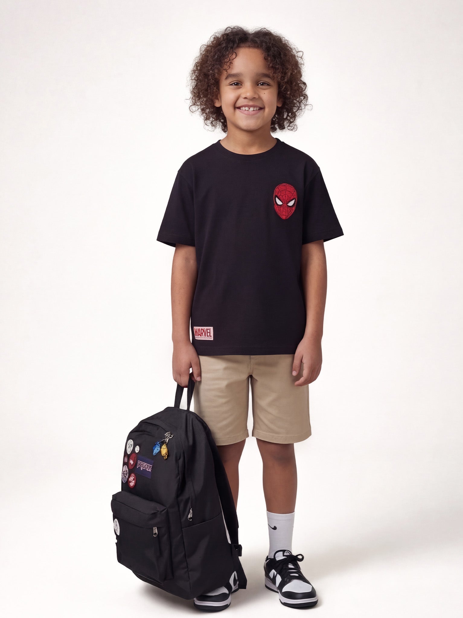 Spider-Man Mask Kid Tee – Black