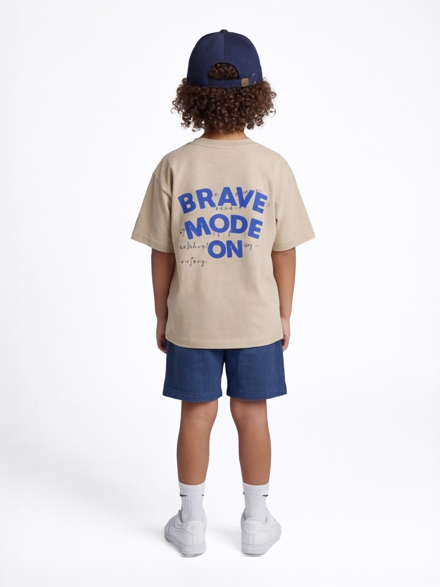 Brave Mode Kids Tee – Beige