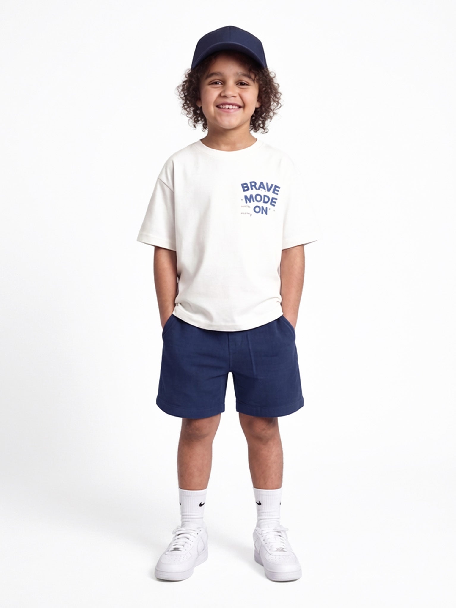 Brave Mode Kids  Tee - White