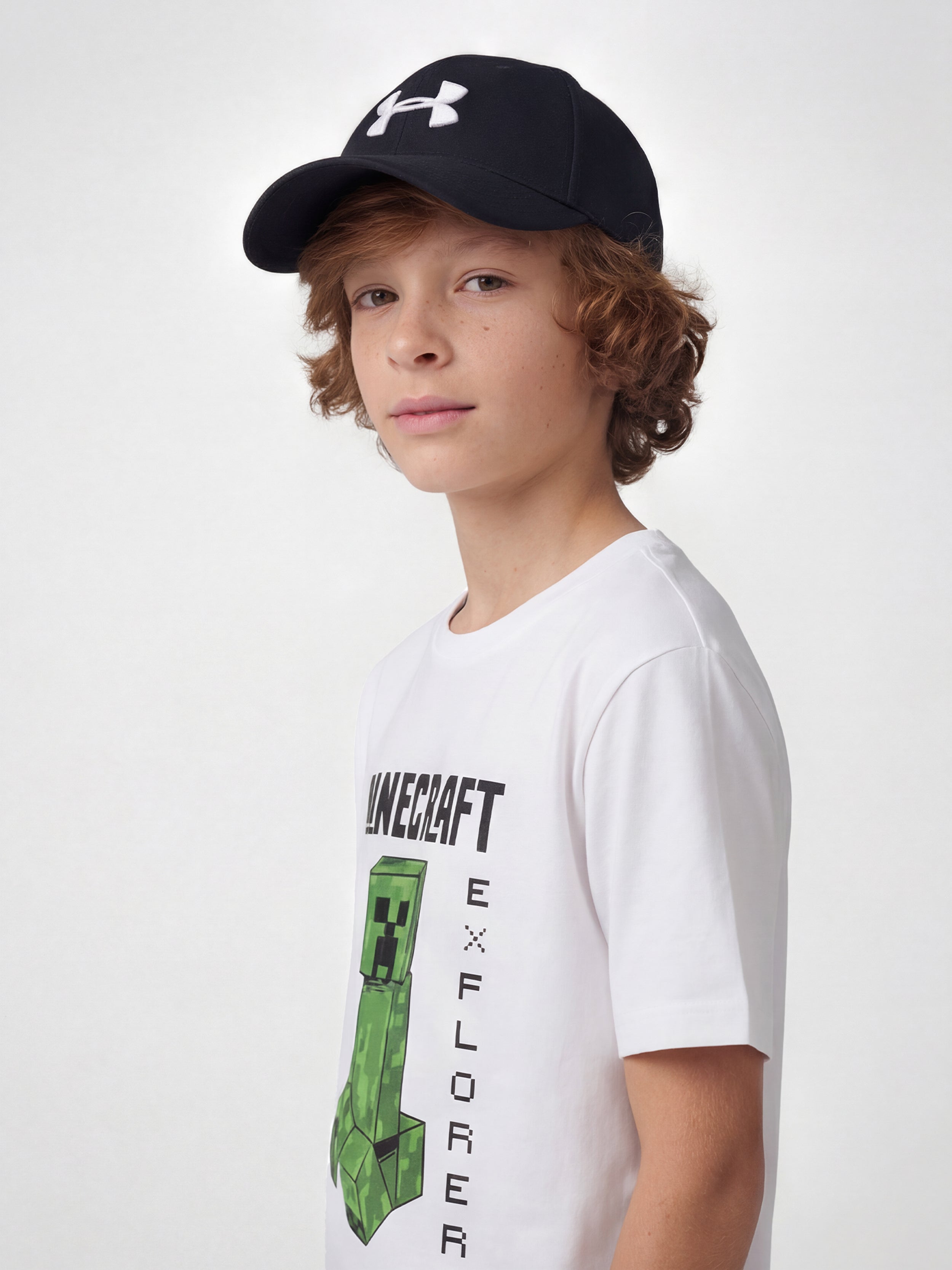 Minecraft Creeper Kid Tee - White