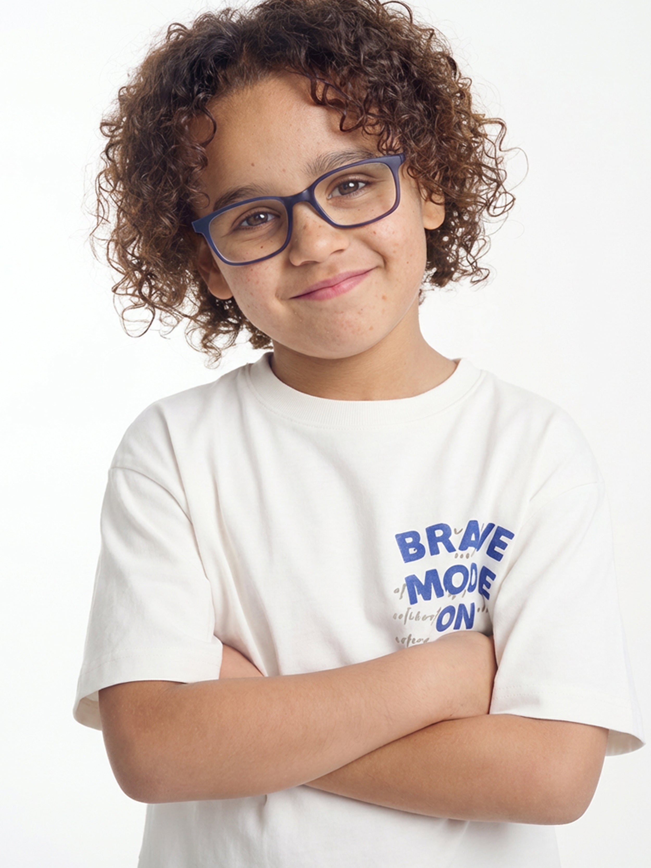 Brave Mode Kids  Tee - White