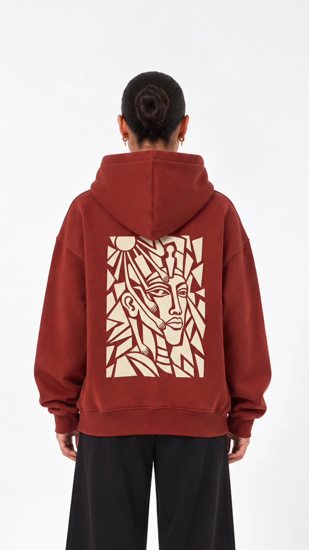 Abstract Oversize Hoodie — back graphic detail