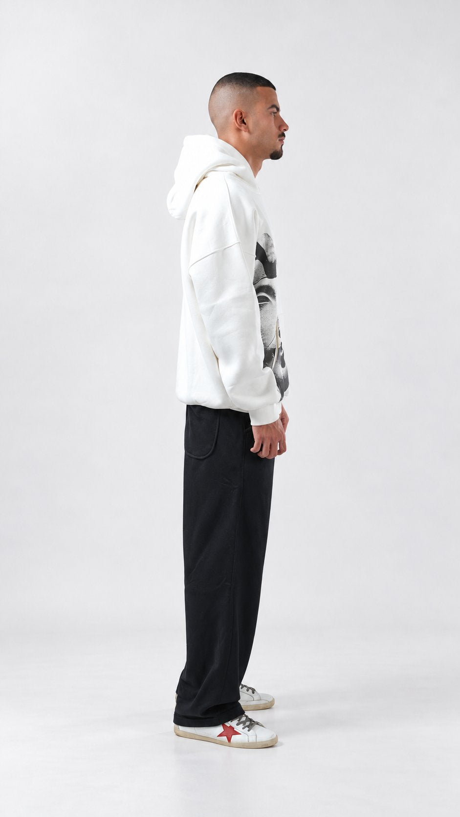 Akhen Dotted Oversize Hoodie — Off-White, product view 1