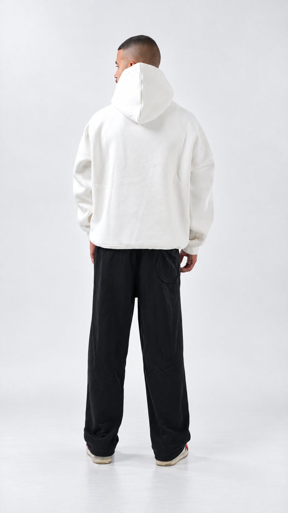 Akhen Dotted Oversize Hoodie — Off-White, product view 5