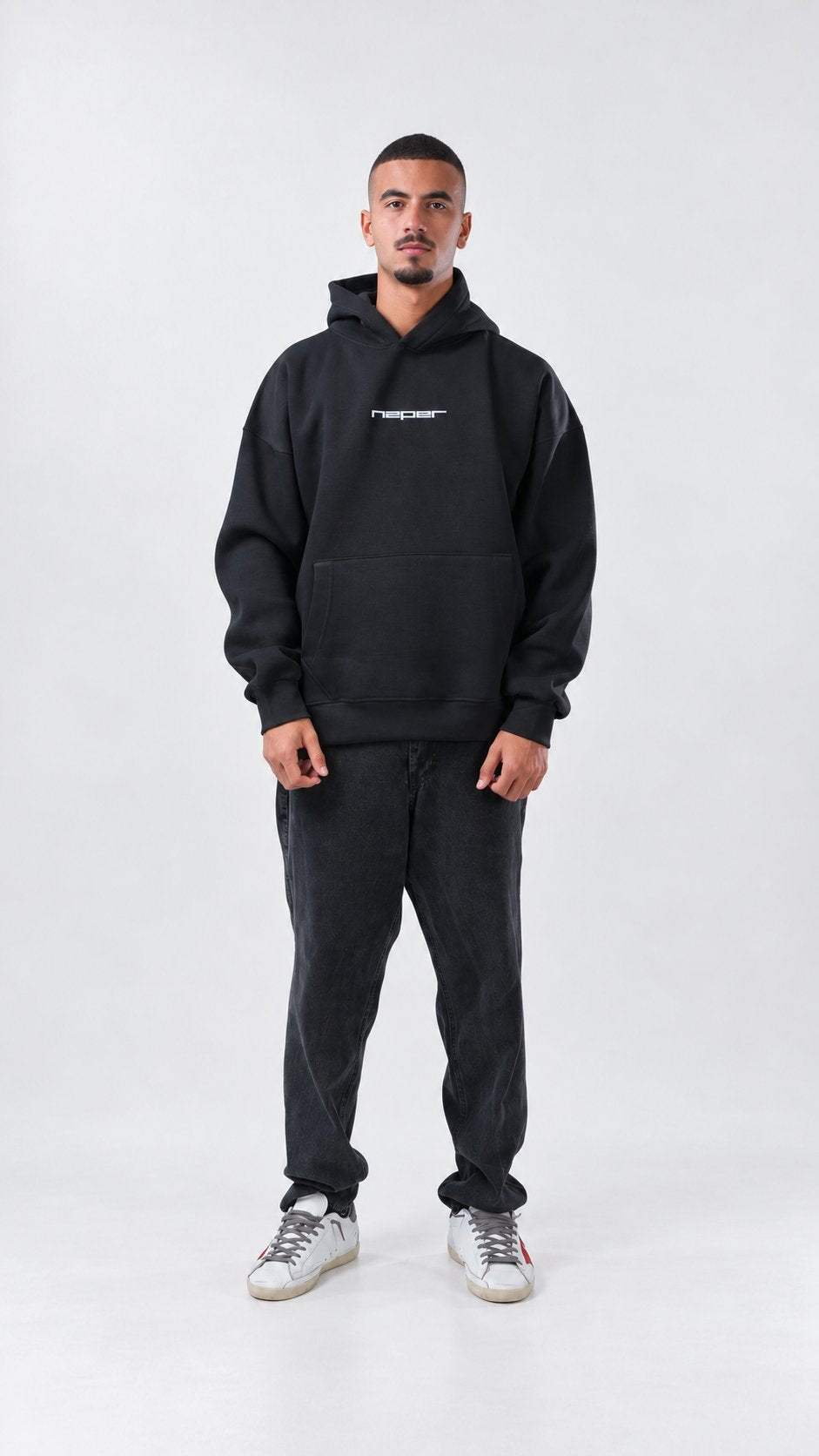 Civilization Oversize Hoodie — Black, product view 1