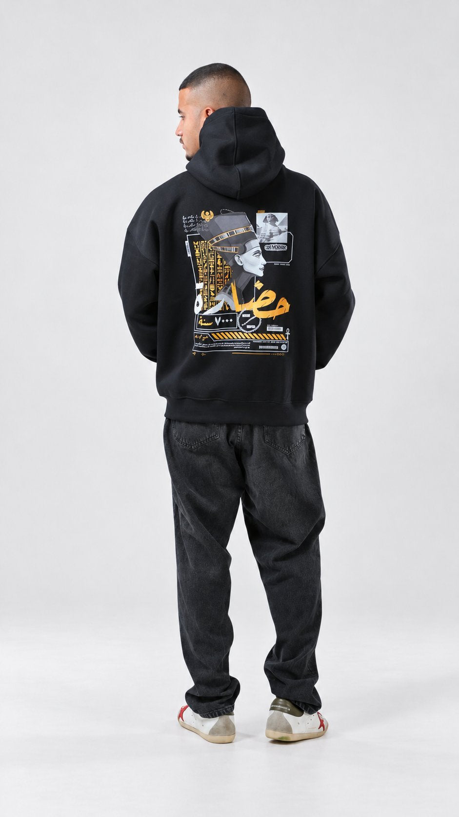Civilization Oversize Hoodie — Black, product view 6