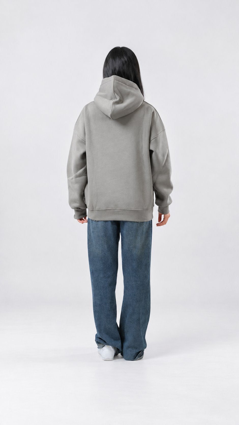 Eye of Ra Oversize Hoodie — Ash Grey, product view 3