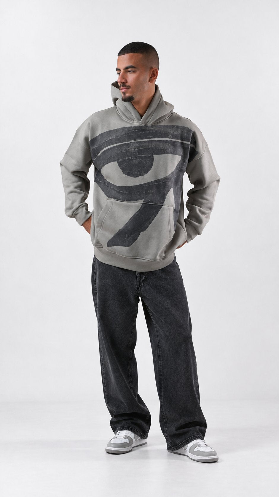 Eye of Ra Oversize Hoodie — Ash Grey, product view 8