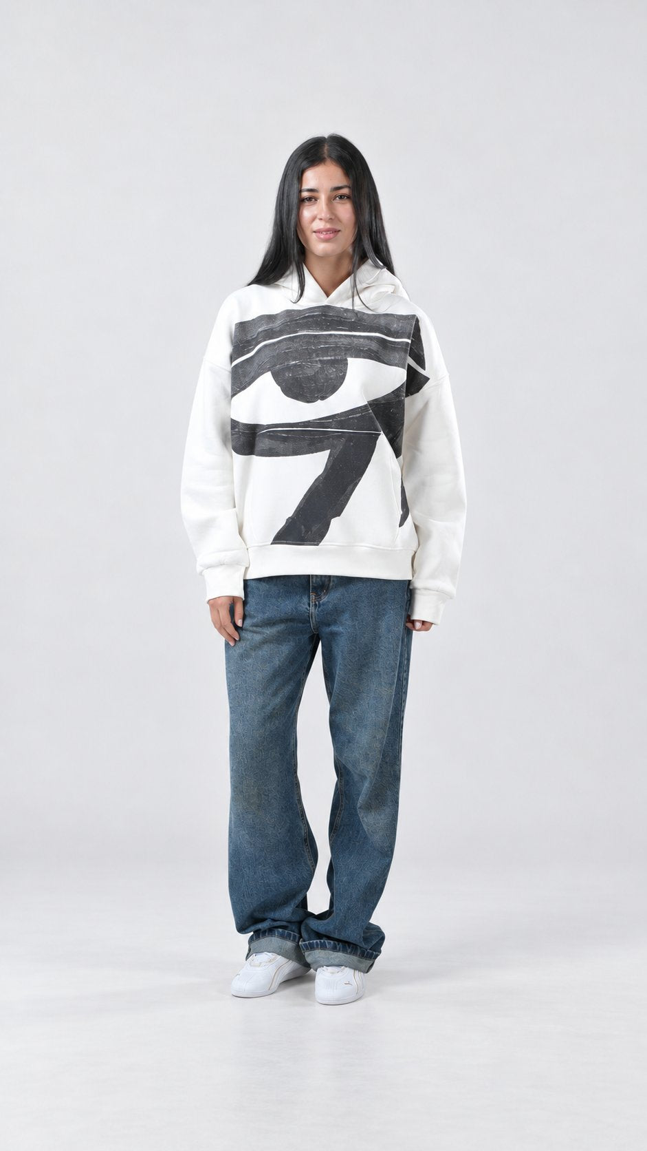 Eye of Ra Oversize Hoodie — Off-White, product view 3