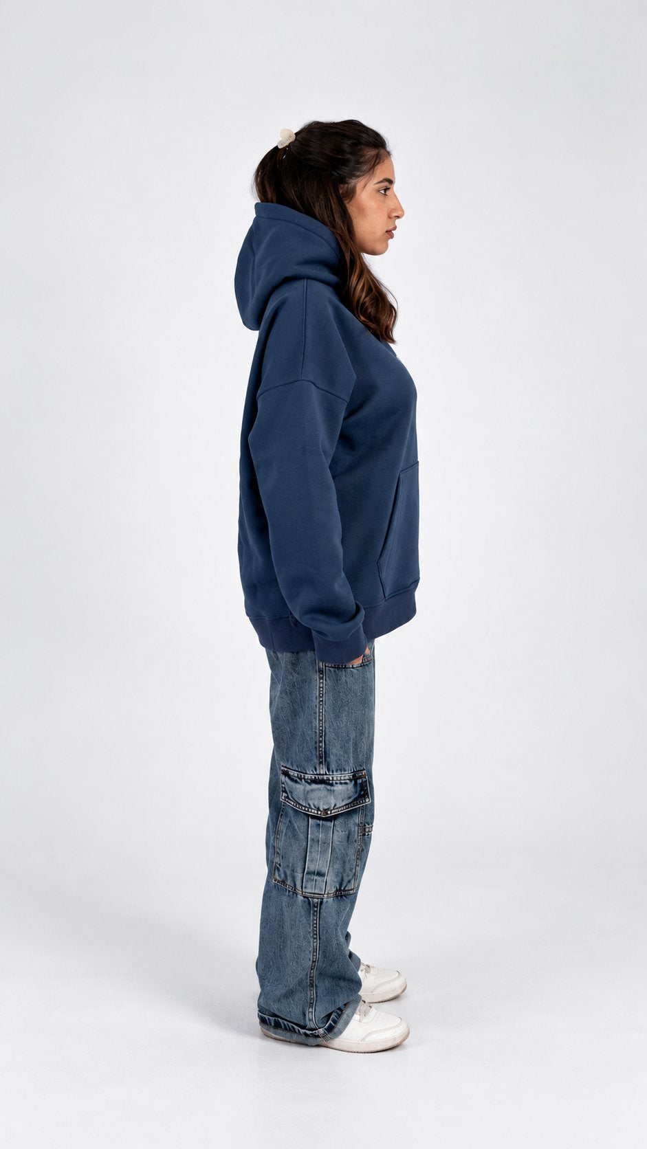 Immortality Oversize Hoodie — Navy, product view 2