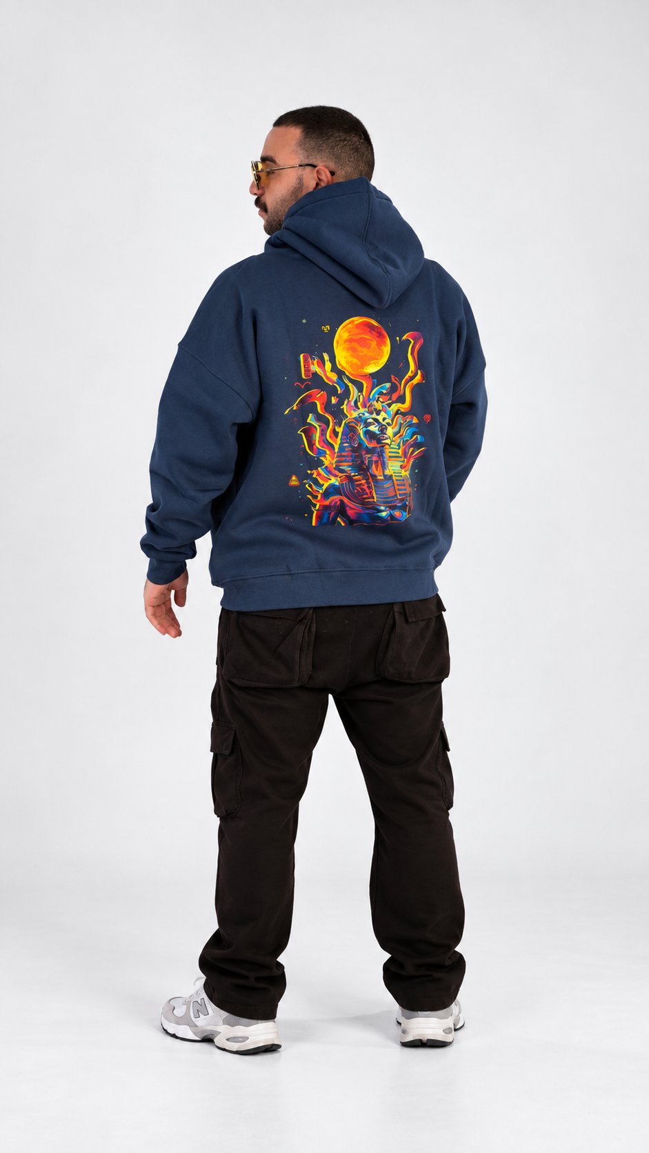 Immortality Oversize Hoodie — Navy, product view 3