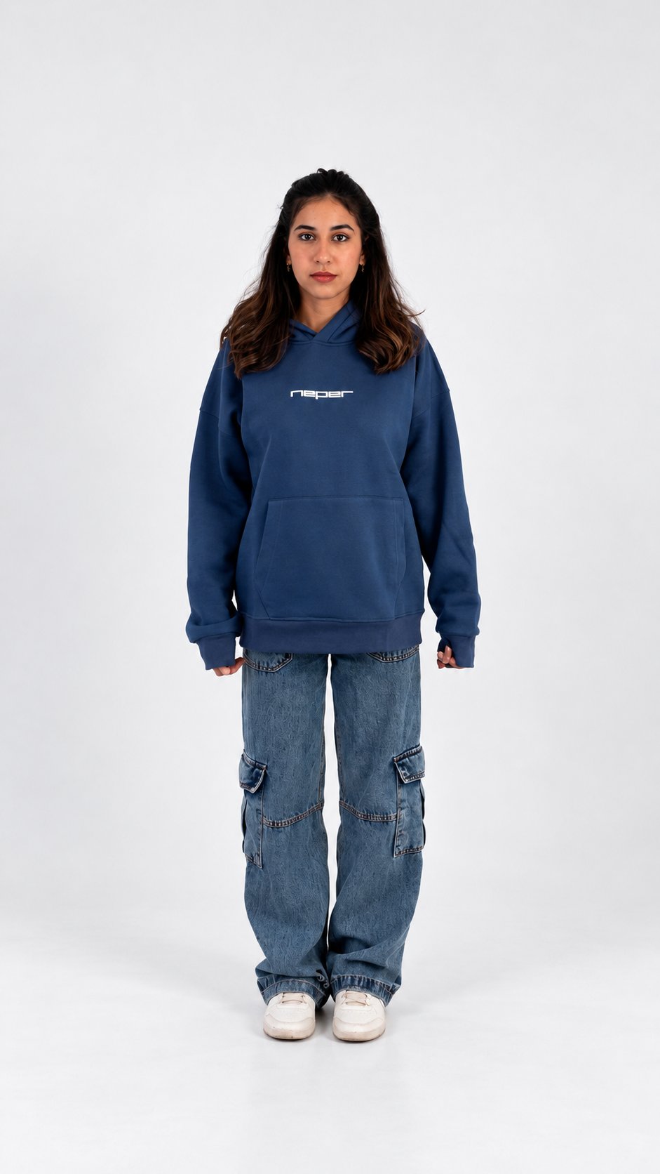 Immortality Oversize Hoodie — Navy, product view 4
