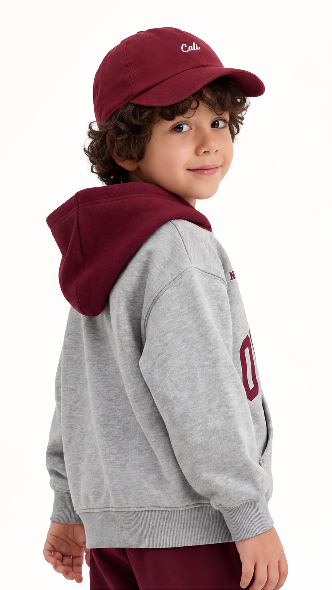 Overland Set — Grey & Burgundy, model styling