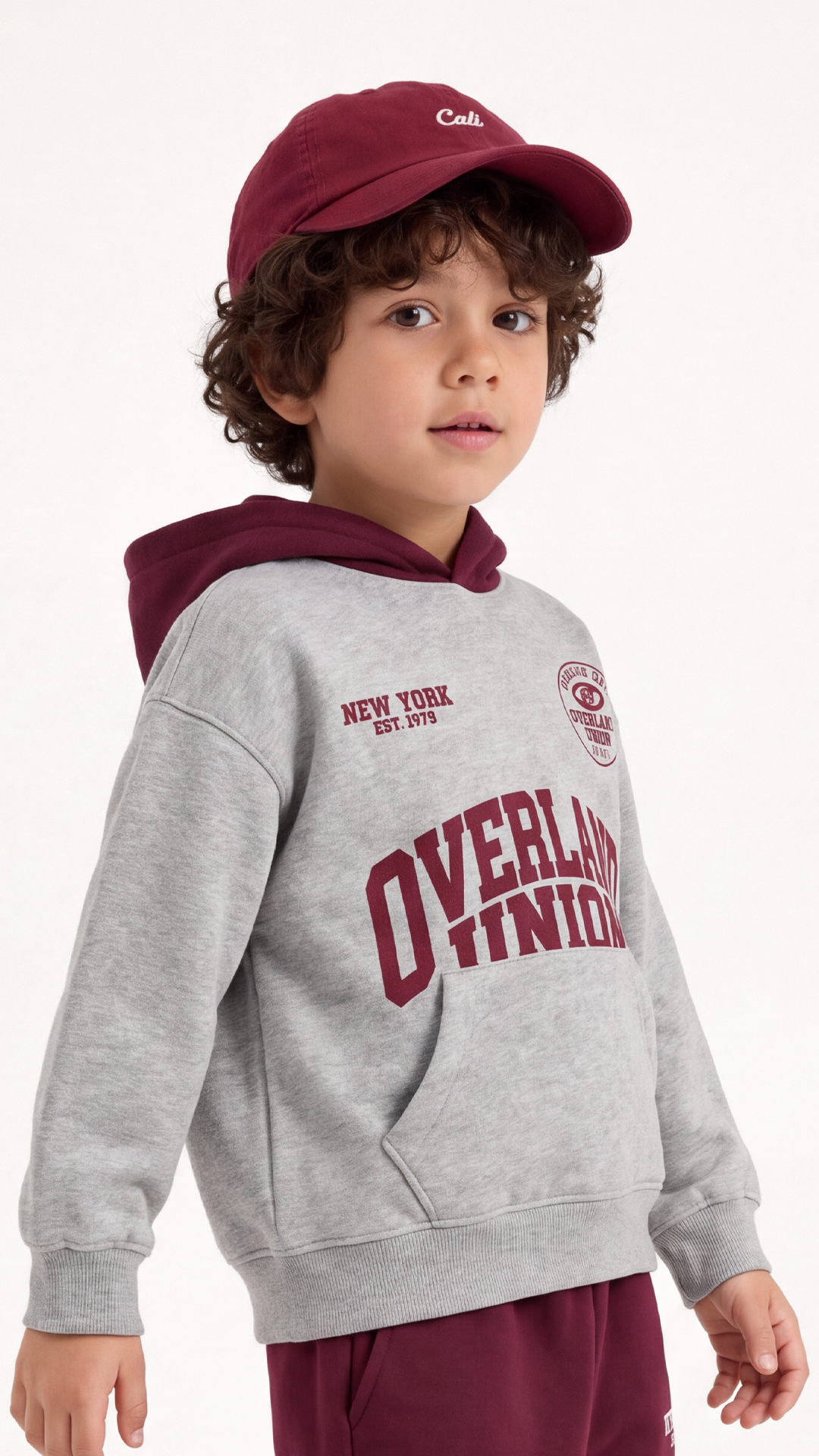 Overland Set — Grey & Burgundy, model styling