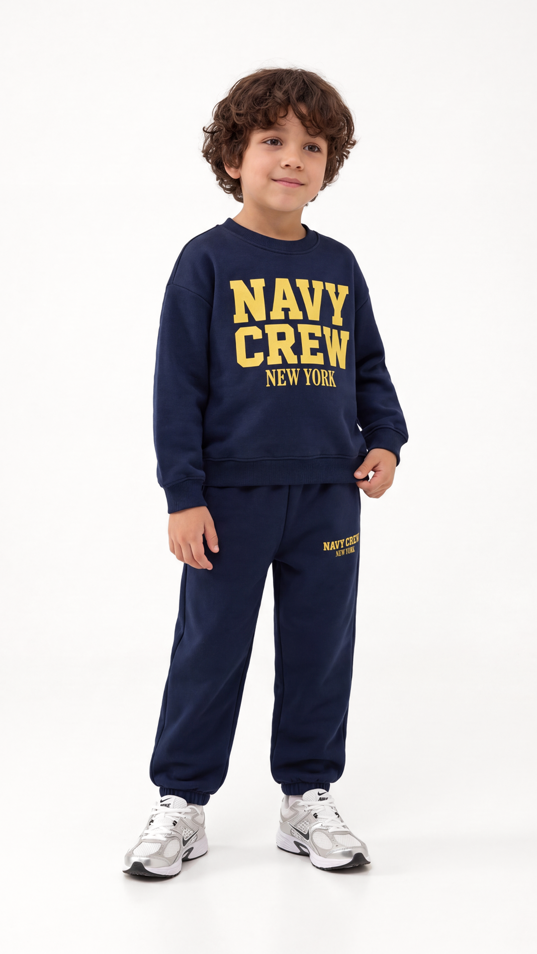 Navy Crew Set — Navy, model styling