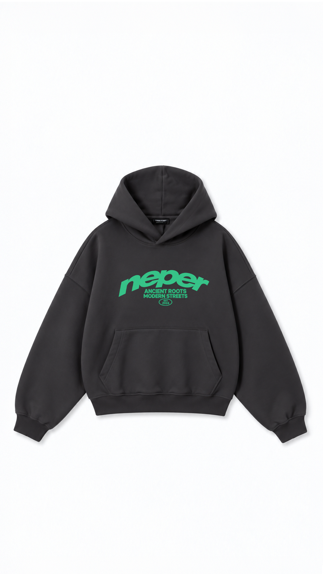 Neper Logo Oversize Hoodie — front flat lay