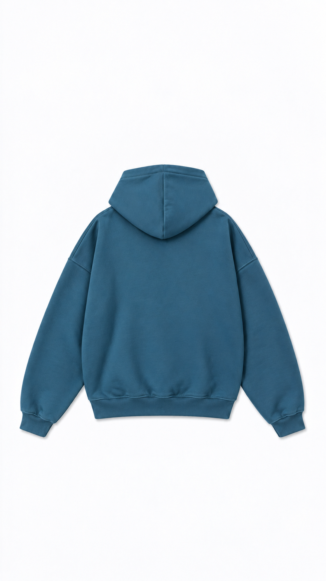 Neper Logo Oversize Hoodie — Petrol Blue, back view