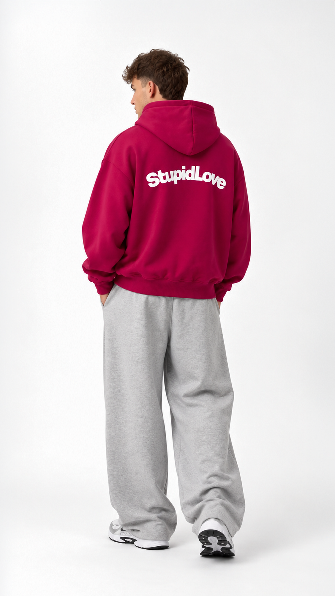 Stupid Love Oversize Hoodie — full back view
