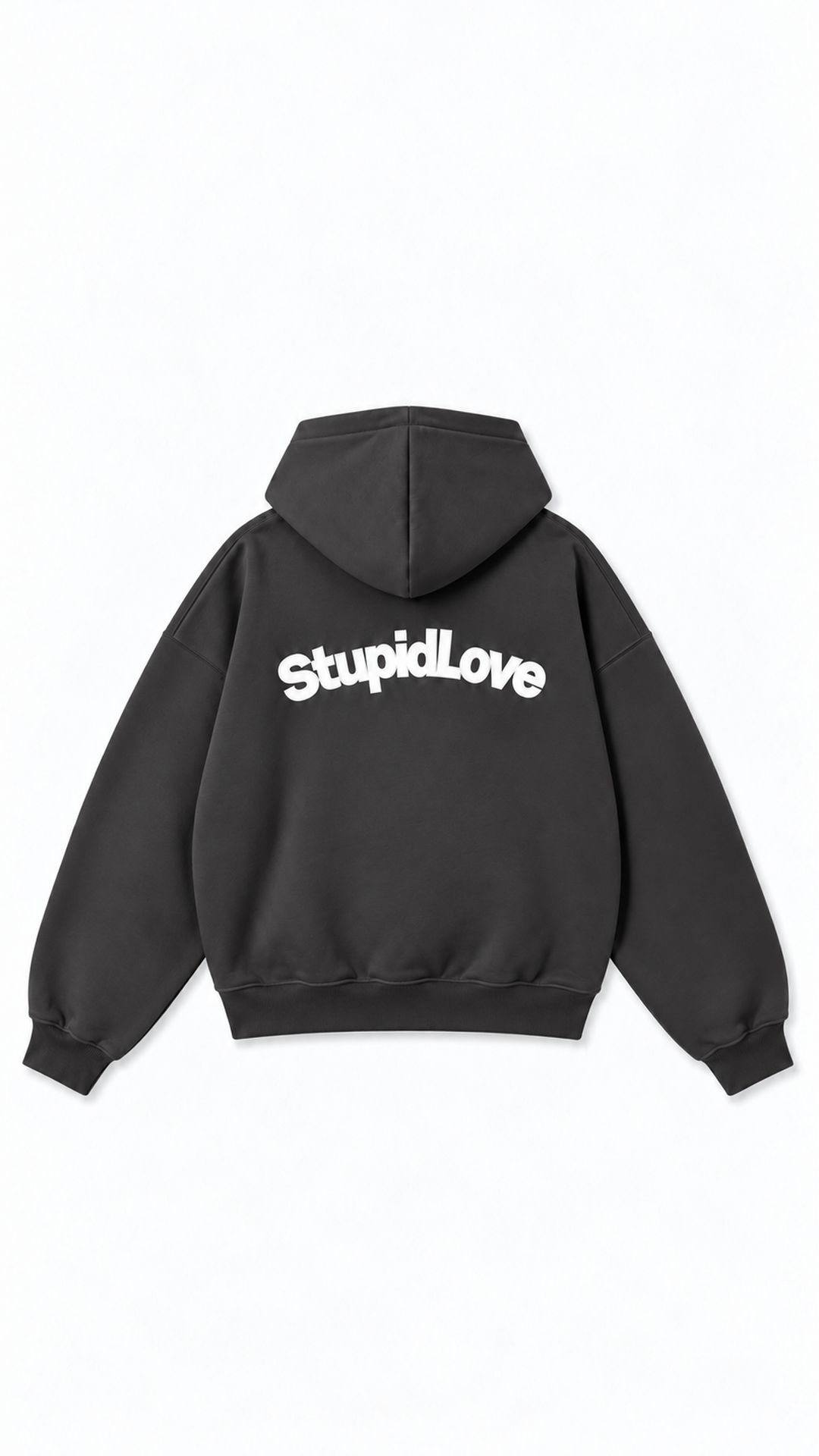 Stupid Love Oversize Hoodie - Charcoal - back
