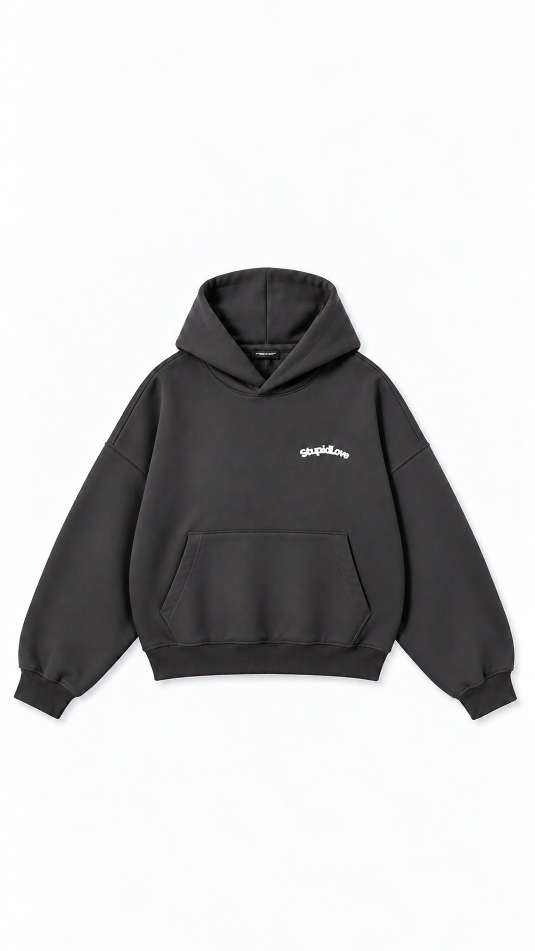 Stupid Love Oversize Hoodie - Charcoal - front