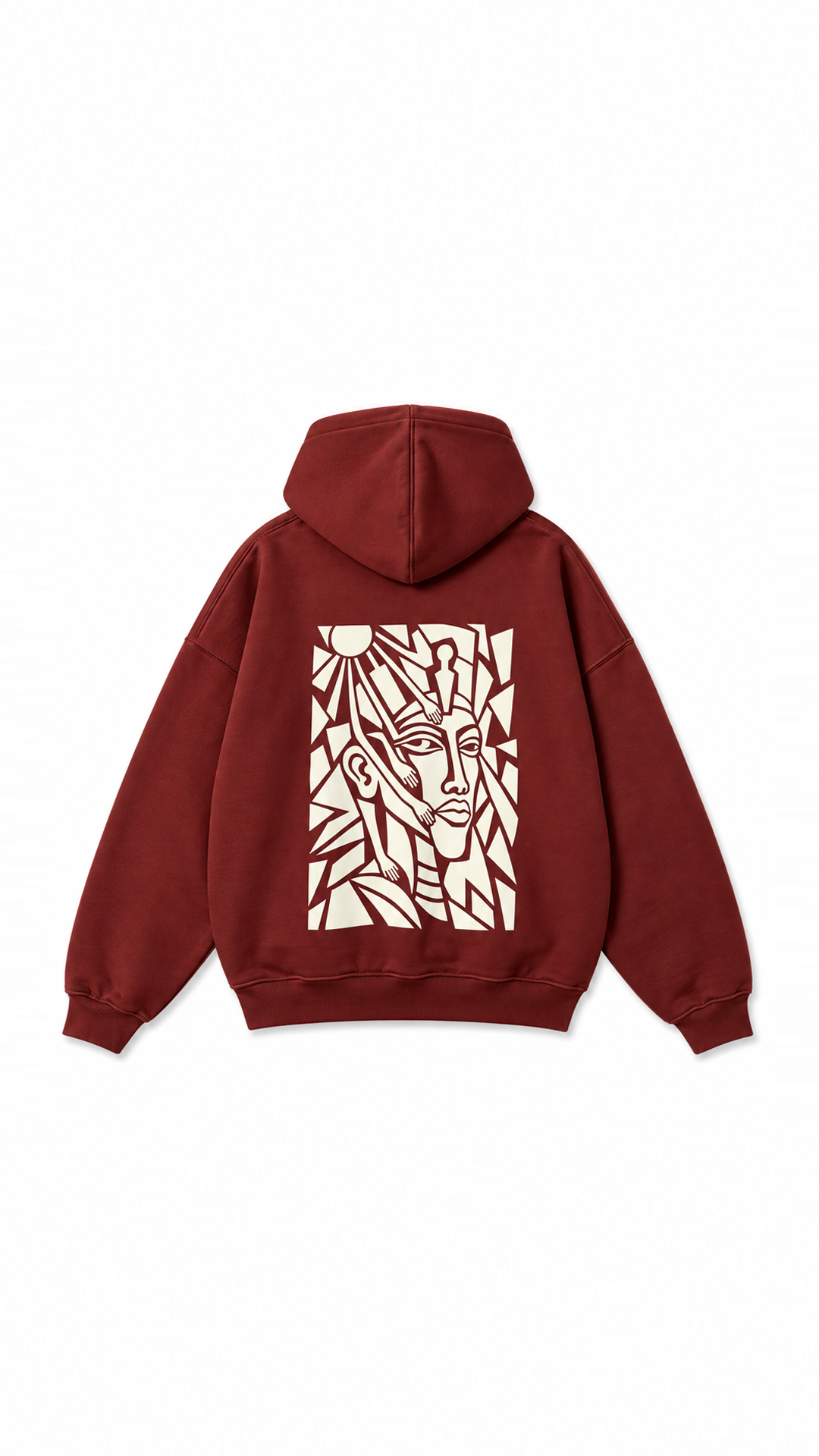 Abstract Hoodie — Brick Red, view 1