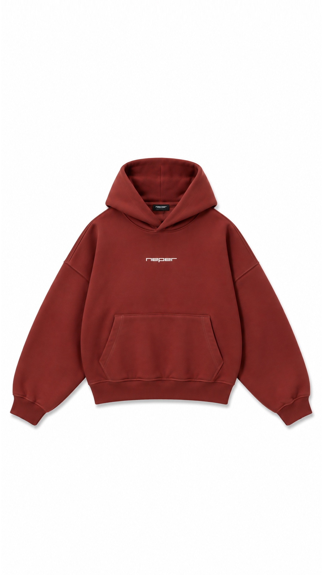 Abstract Hoodie — Brick Red, view 2