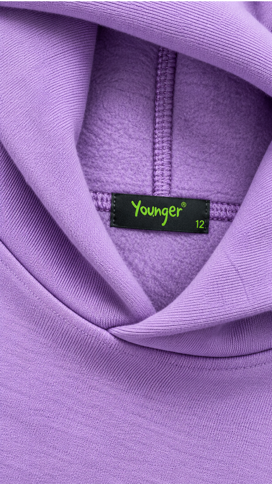 Kids’ Meow Cat Cotton Hoodie – Lilac — product view 4