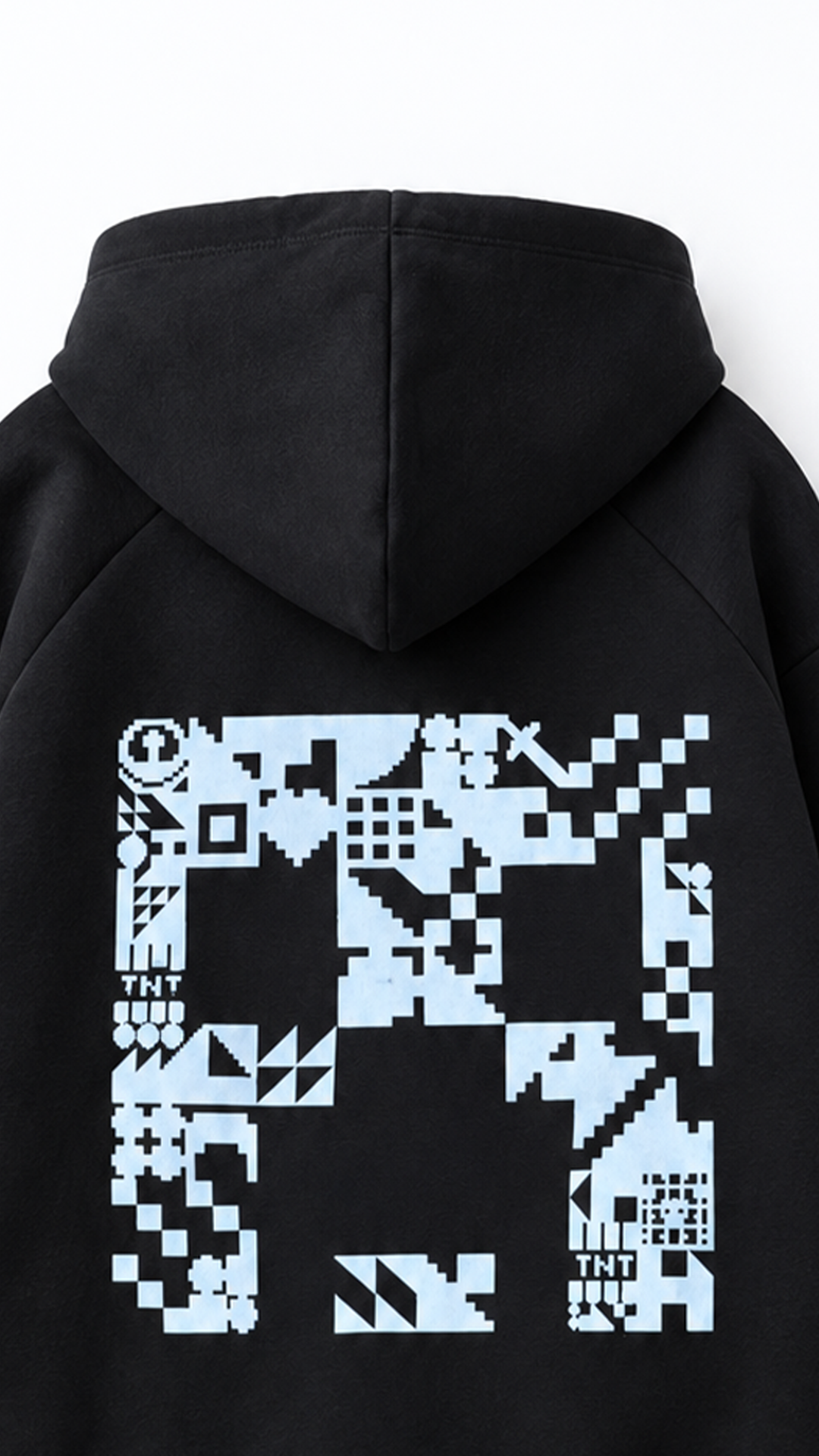 Kids’ Minecraft Pixel Cotton Hoodie – Black — product view 5