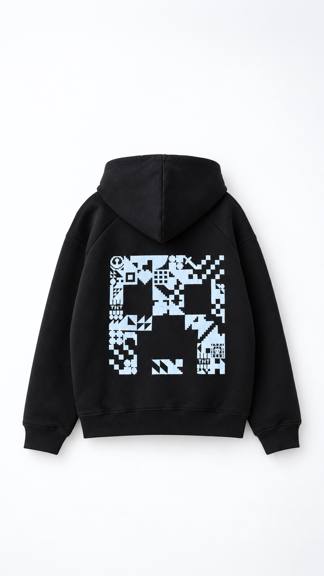 Kids’ Minecraft Pixel Cotton Hoodie – Black — product view 7